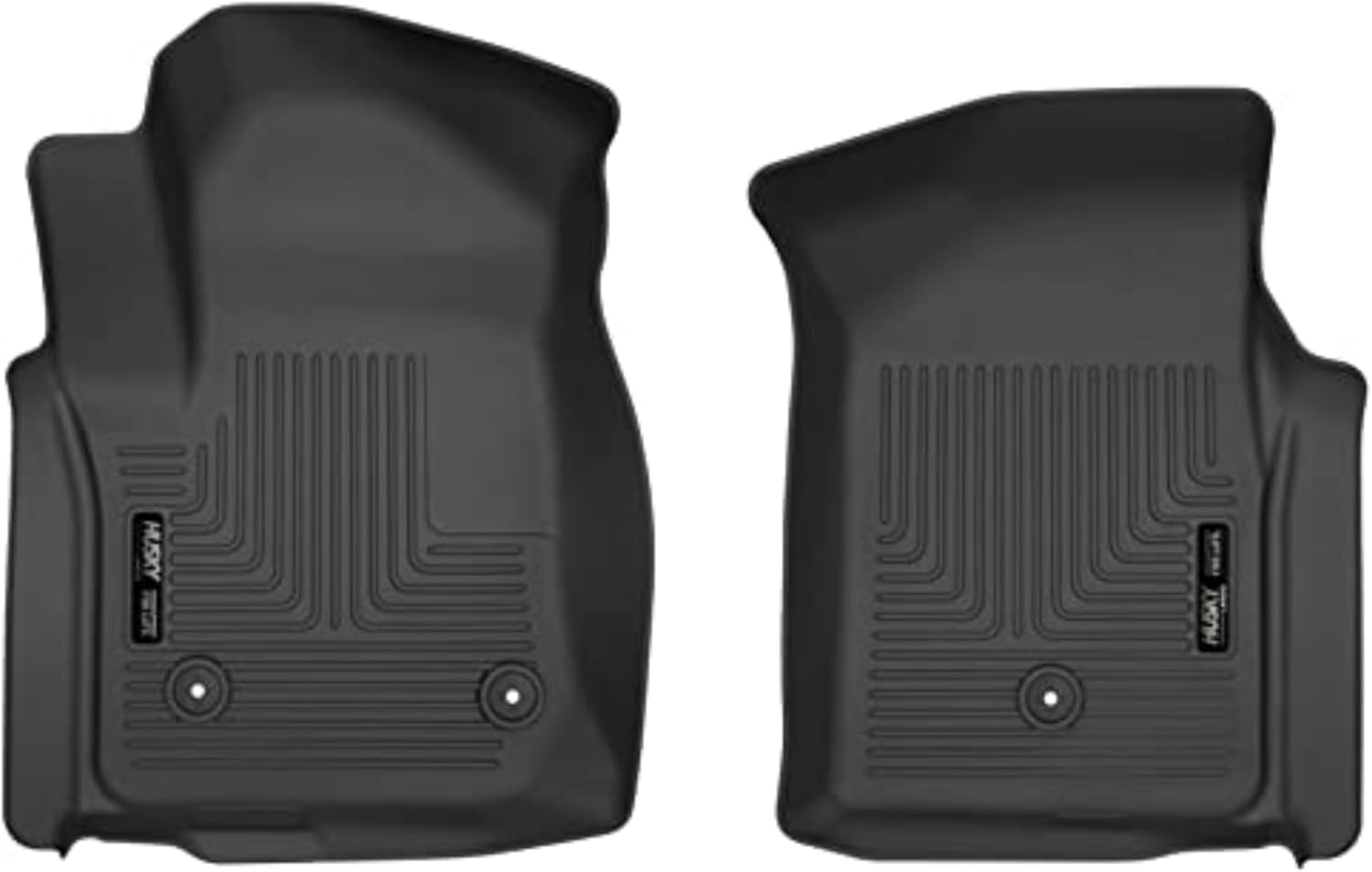 Husky Liners Weatherbeater Floor Mats | Fits 2019-2024 Chevrolet Silverado & GMC Sierra 1500; 2020-2024 Chevrolet Silverado & GMC Sierra 2500, 3500 Standard Cab | Front Row, 2-pc Black - 13201