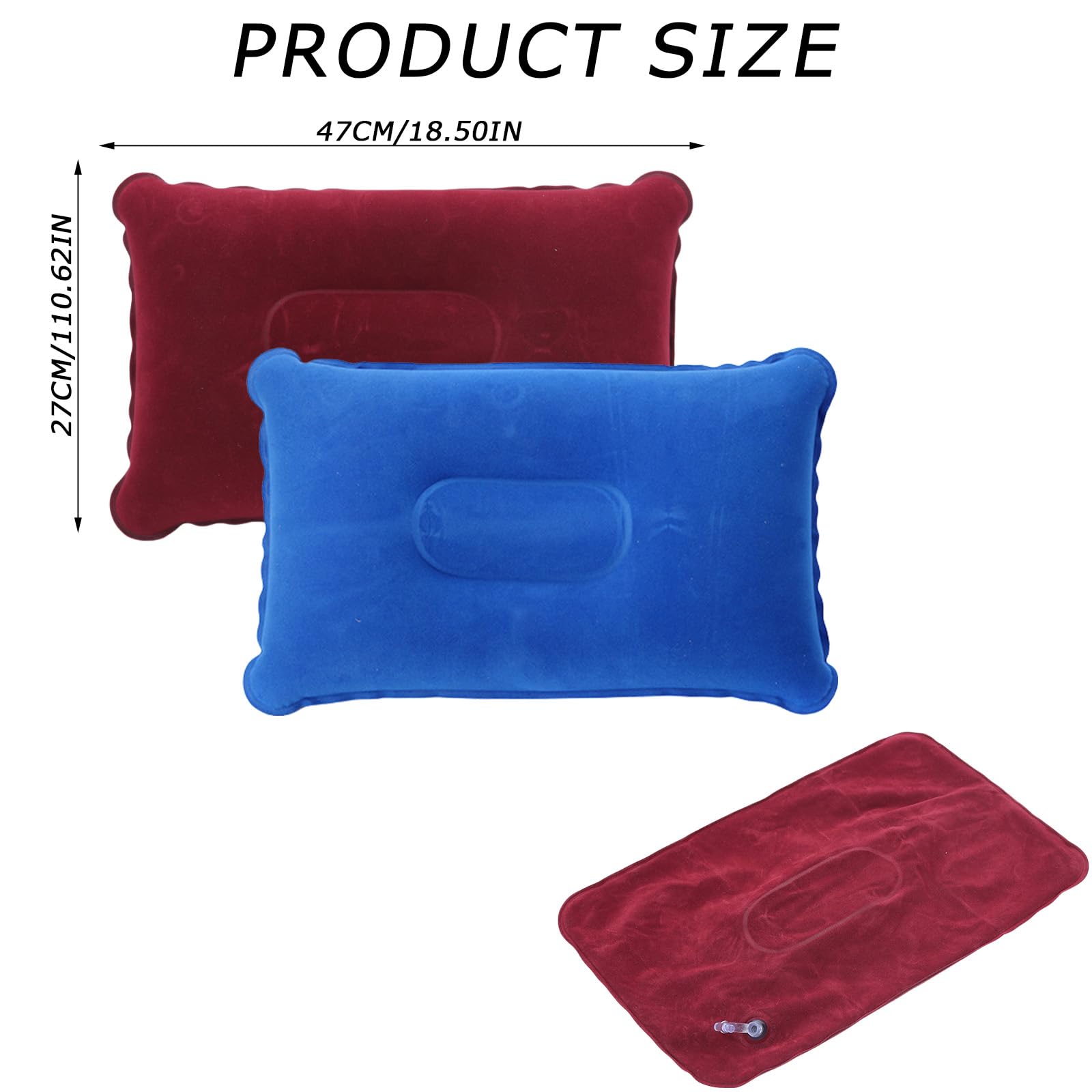 Almohadas inflables GWAWG para camping, viajes, playa, cuello, superficie flocada, ultraligeras portátiles