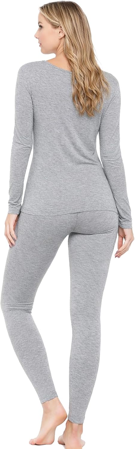 WiWi Soft Underwear for Women Thermal Long Johns Sets Super Warm Base Layer Top Pants Pajamas Set Viscose from Bamboo S-3X - Image 2
