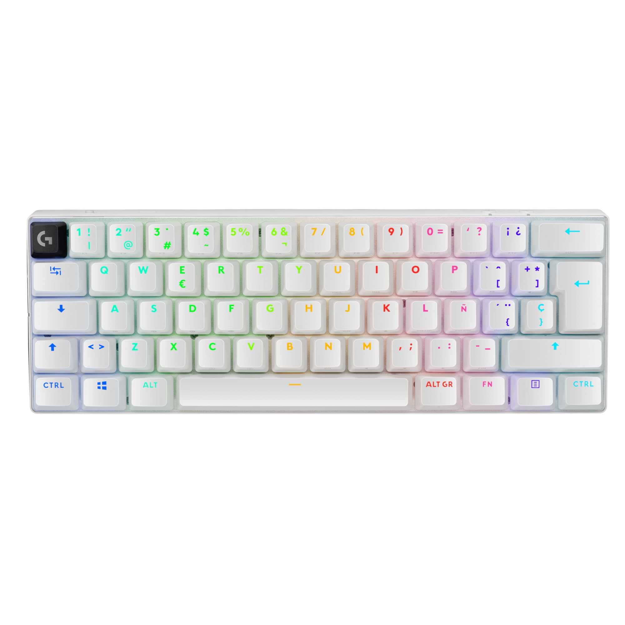 Logitech G PRO X 60 LIGHTSPEED, Tastiera Gaming Wireless, Tastiera Meccanica 60% Ultra Compatta TKL, LIGHTSYNC RGB, Copritasti in PBT Bicomponente, Tattili Optical, Windows PC QWERTY US INTL - Bianco
