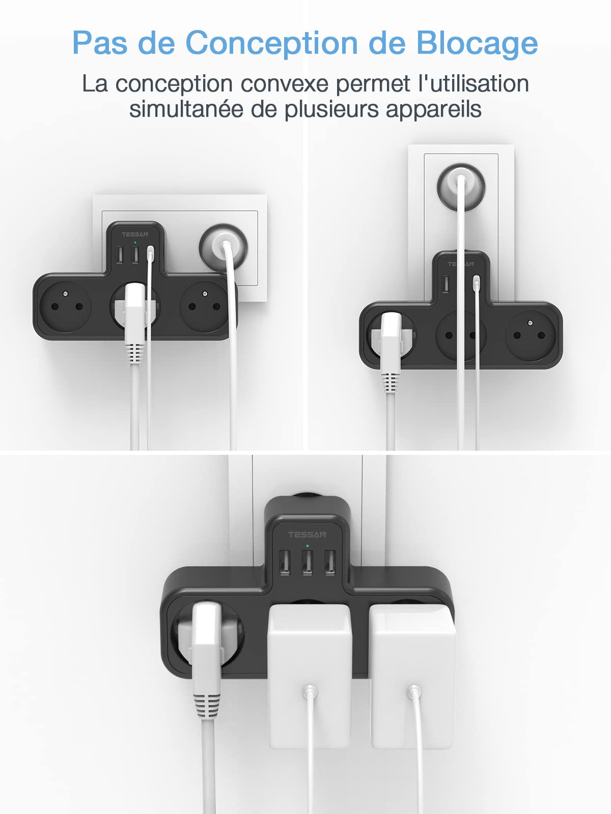 Striscia Di Alimentazione Protezionei Fulmini 3 Prese E 2 Porte USB - Foto 4