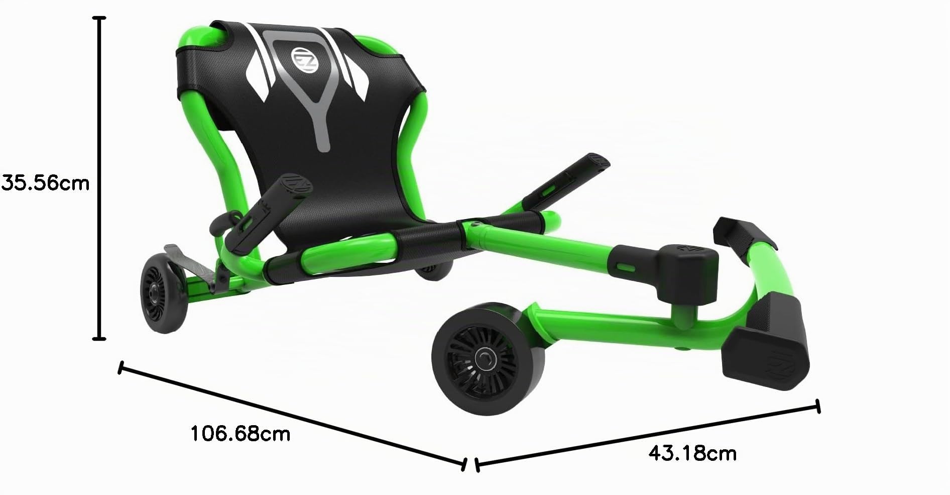 EzyRoller Classic X Go Kart Drift Trike para niños de 4 a 14 años | Triciclo Gokart hasta 70 kg | Vehículos Infantiles para Exteriores 1 Plaza, Capacidad de Carga hasta 70 kg (Verde)