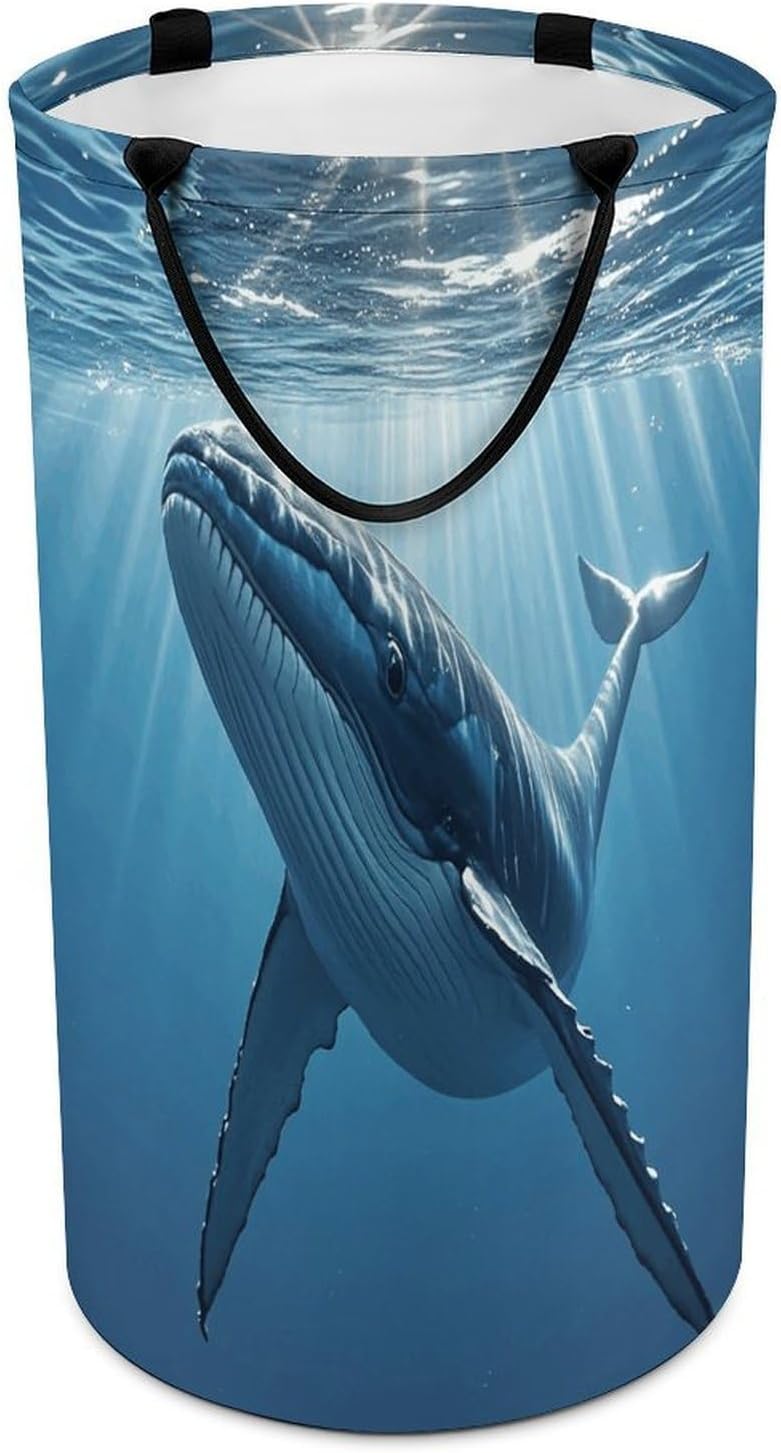 Swimming Fish Png Laundry Hamper Large Collapsible Laundry Basket with Handles Waterproof Clothes Hamper Portable Dirty Clothes Basket for Bedroom Laundry Room Closet Bathroom