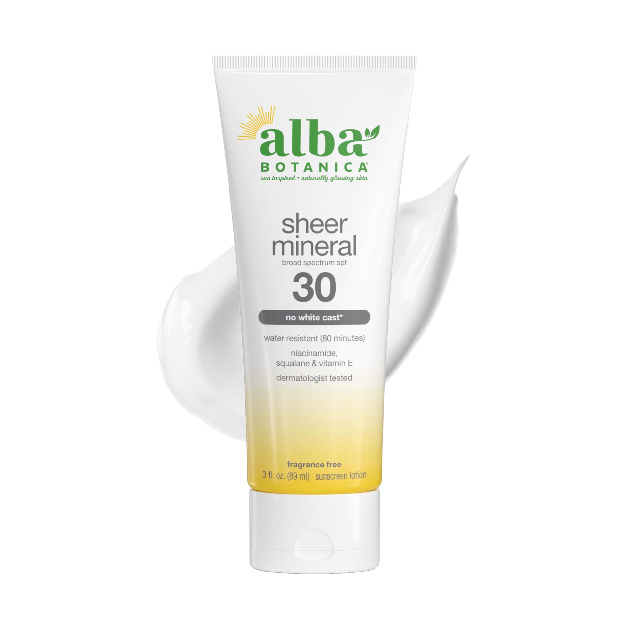 Alba Botanica Sunscreen Lotion, Sensitive Mineral, SPF 30, Fragrance Free, 3 oz 3 Fluid Ounce (Pack of 1)