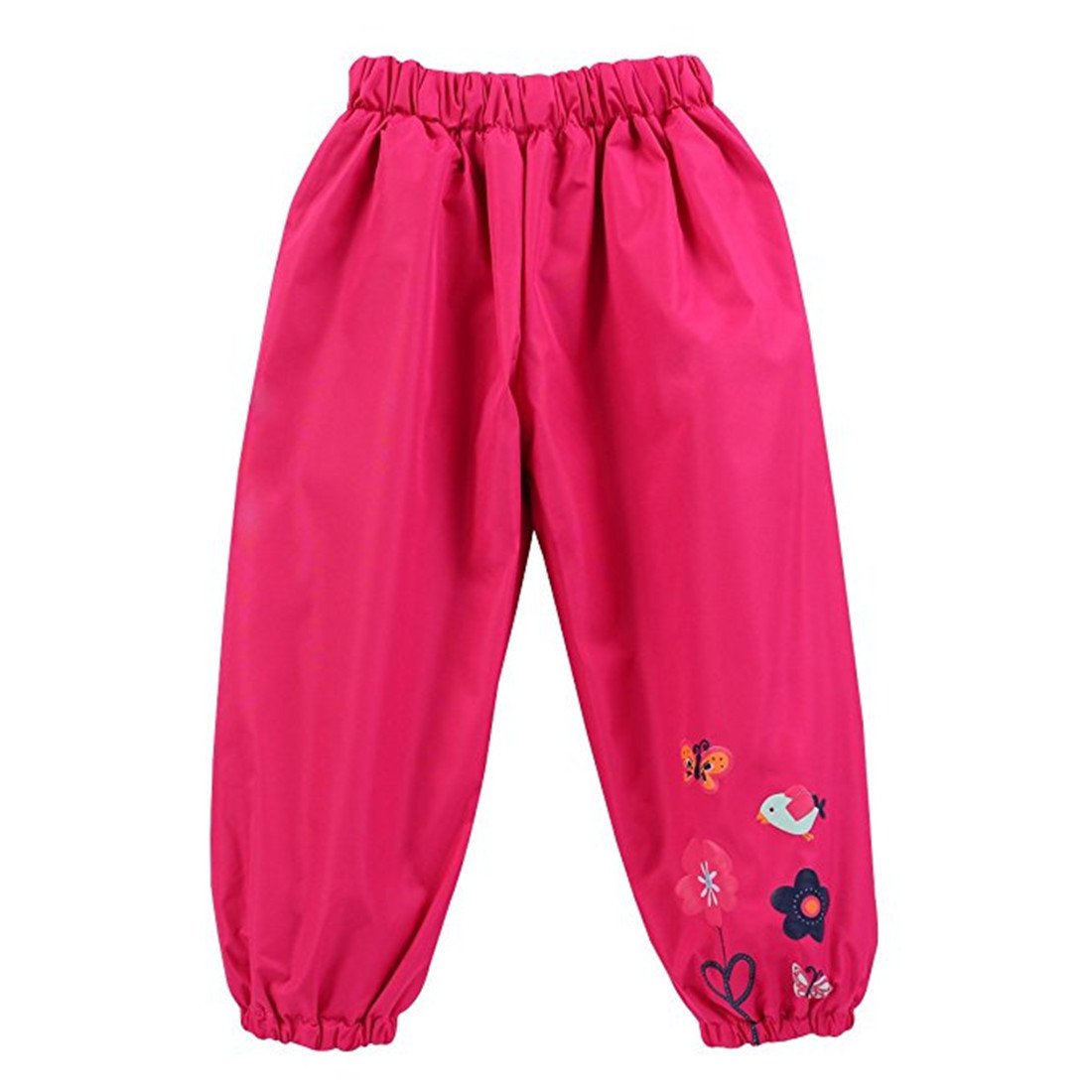 Fairyrain Girls Rose Little Kids Waterproof Lightweight Floral Windbreaker Outwear Raincoat Hoodies 6T