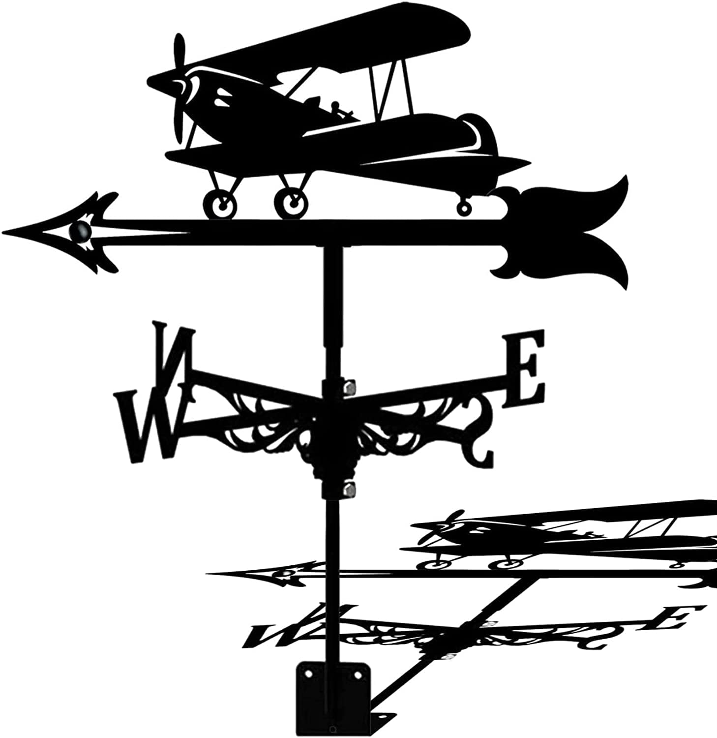 WIQUYBML Wind Direction Indicator Kit with Roof Mount Fighter Plane Retro Weather Vane Anti-Rust Coating Creative Gardening Decoration for Garden Patio Yard Decoration,B(B)
