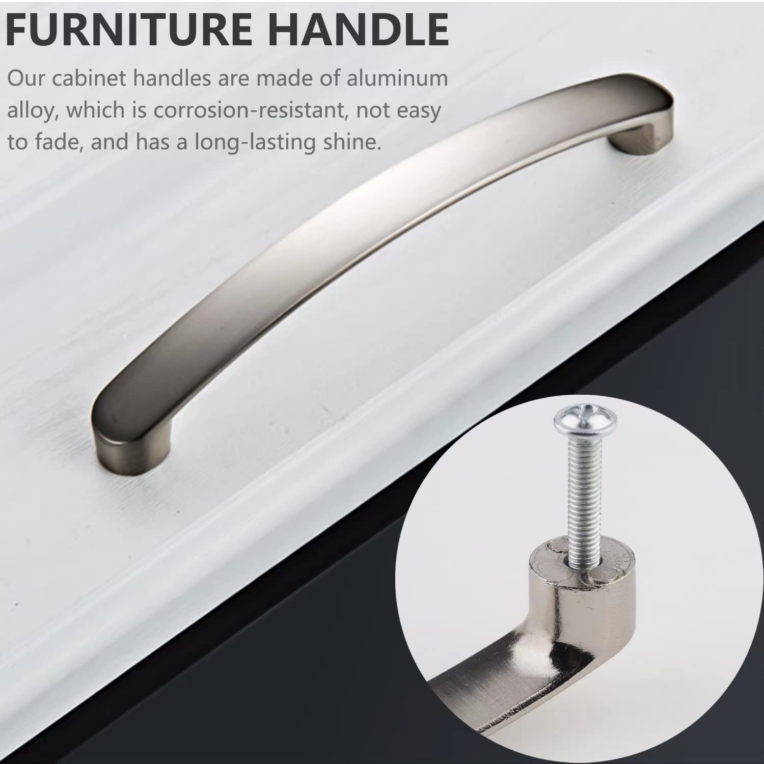 Unvtap 8 Pack Silver Cupboard Handles, Kitchen Door Handles 96mm Hole Centre with Screws, Drawer Handles, Wardrobe - Image 4