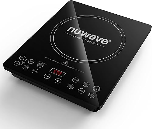 Nuwave Placa de inducción Pro Chef, portátil, bobina de calefacción grande de 8 pulgadas, ajustes de temperatura de 100 F a 575 F, perfecta para