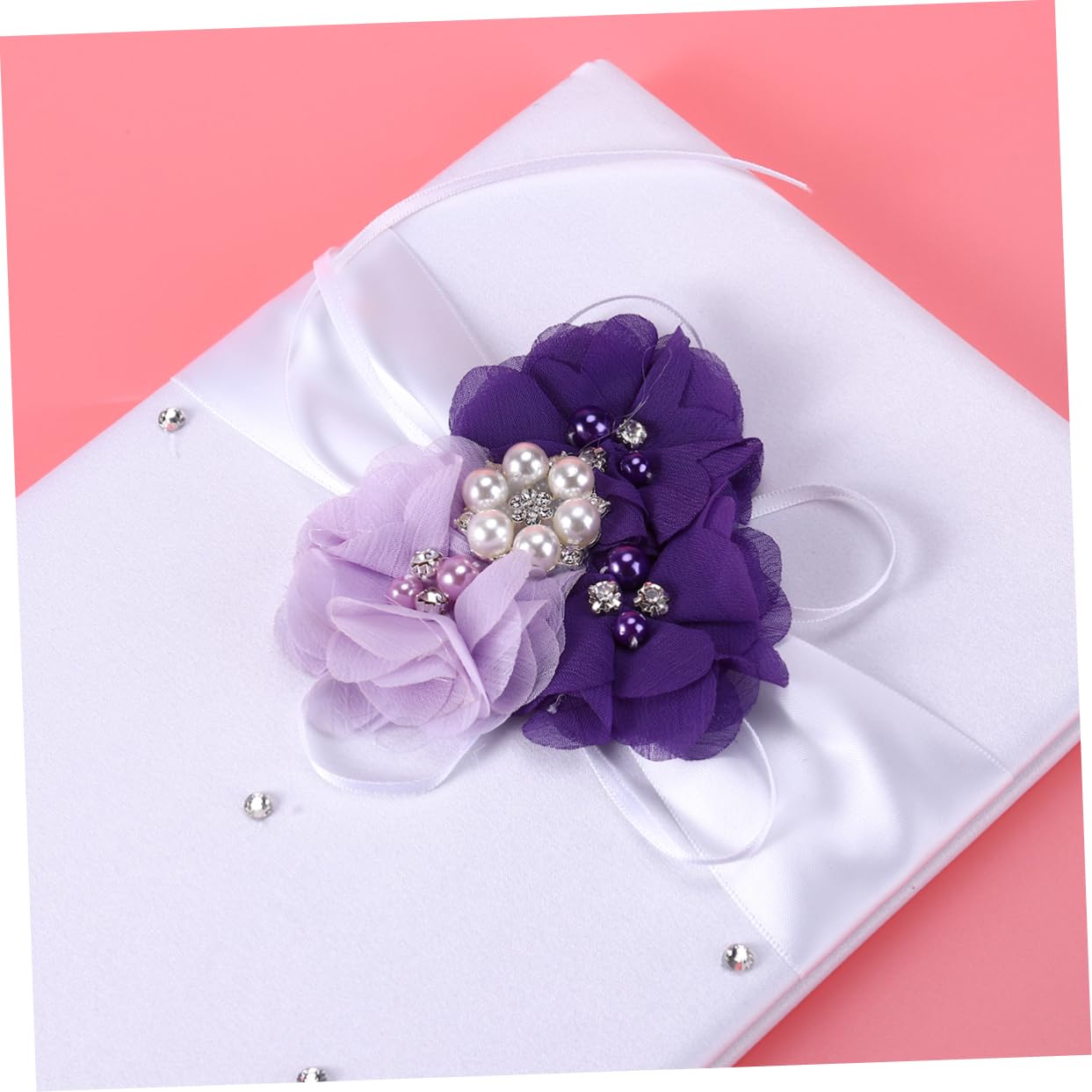 Cabilock 4stücke Teiliges Hochzeitsringkissen Blumenkorb Notizbuch Und Stifthalter Für Braut -Farbe Blüten Für Hochzeitszeremonie