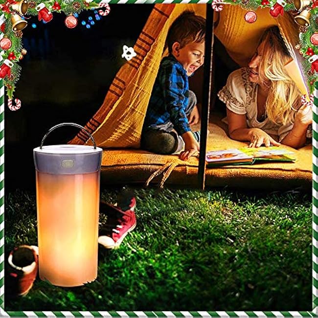LED Flame Effect Light, Flame Lamp 4 Modes USB Rechargeable Fire Lights Indoor Campfire Outdoor Decorative Lantern Hanging Lamps Fireplace Romantic Light for Home Party Camping Bar