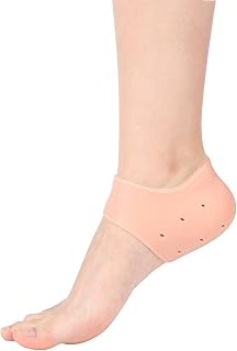 شرابات جل من السيليكون المرطب لحماية الكعب والقدم الجافة والمتشققة وتنعيم البشرة والعناية بالقدم وتخفيف الألم من تشقق بشرة القدم من ديوش، عبوة من 2 قطعة (لون طبيعي 2)