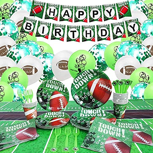 Ssailue Decor Football Party Decorations Football Birthday Party Decorations Football Party Plates Napkins Cups Tablecloth Balloons Banner For Football Touchdown Game Day Tailgate Party Supplies thumb #2