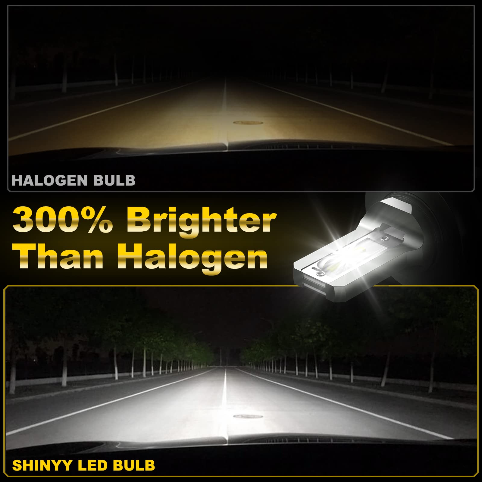 SHINYY Żarówka H4 LED Reflektor samochodowy i motocykl, 16000LM 6500K 12V Biały CSP 300% Jasne LED H4 HB2 9003 Światła mijania i drogi Zestaw do konwersji,1:1 Wymiana Lampy halogenowe i ksenon, 2