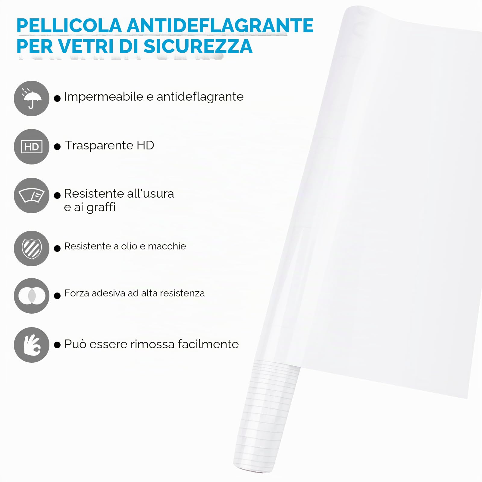 Tekenewbse 40cm×300cm Rotolo per Foderare Libri Trasparente, Pellicola Adesiva Trasparente Carta Mobili Adesiva Vetri Plastica Protettiva per Cucina Pareti Piastrelle Porte Rotolo Pellicola Adesiva