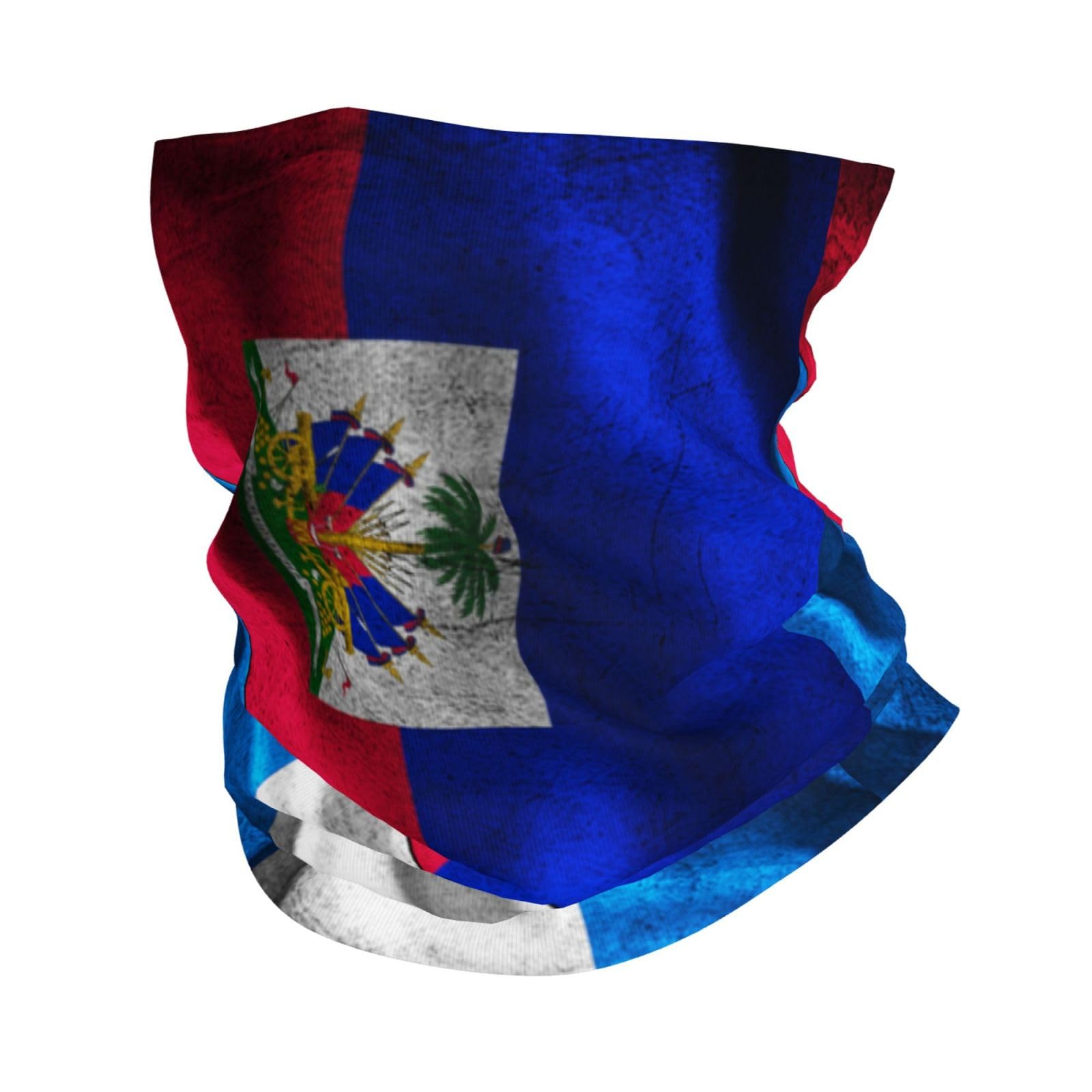 Haitian Flag Nicaraguan Nicaragua Flag Headwear Bandana Neck Gaiter Face Scarf Outdoor Neck Warmer Balaclava for Running Cycling Skating