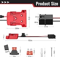 Vista 3 de Adaptador de batería compatible con batería Milwaukee de 18 V, kit de conversión con portafusibles y conector de arnés de cables compatible