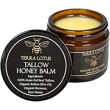 Organic Grass-Fed Beef Tallow Balm with Raw Honey - Moisturizing Cream for Soft, Smooth Skin - Handmade All-Natural Moisturizer (2 Oz, Unscented)