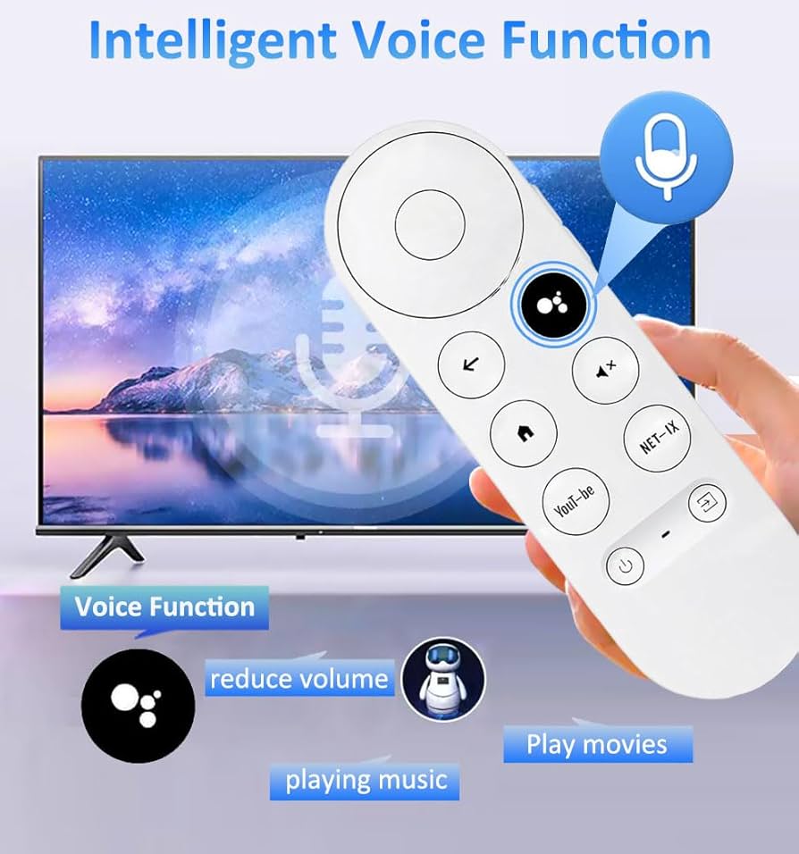 New Voice Remote Control for Google Chromecast 4K Snow HDTV