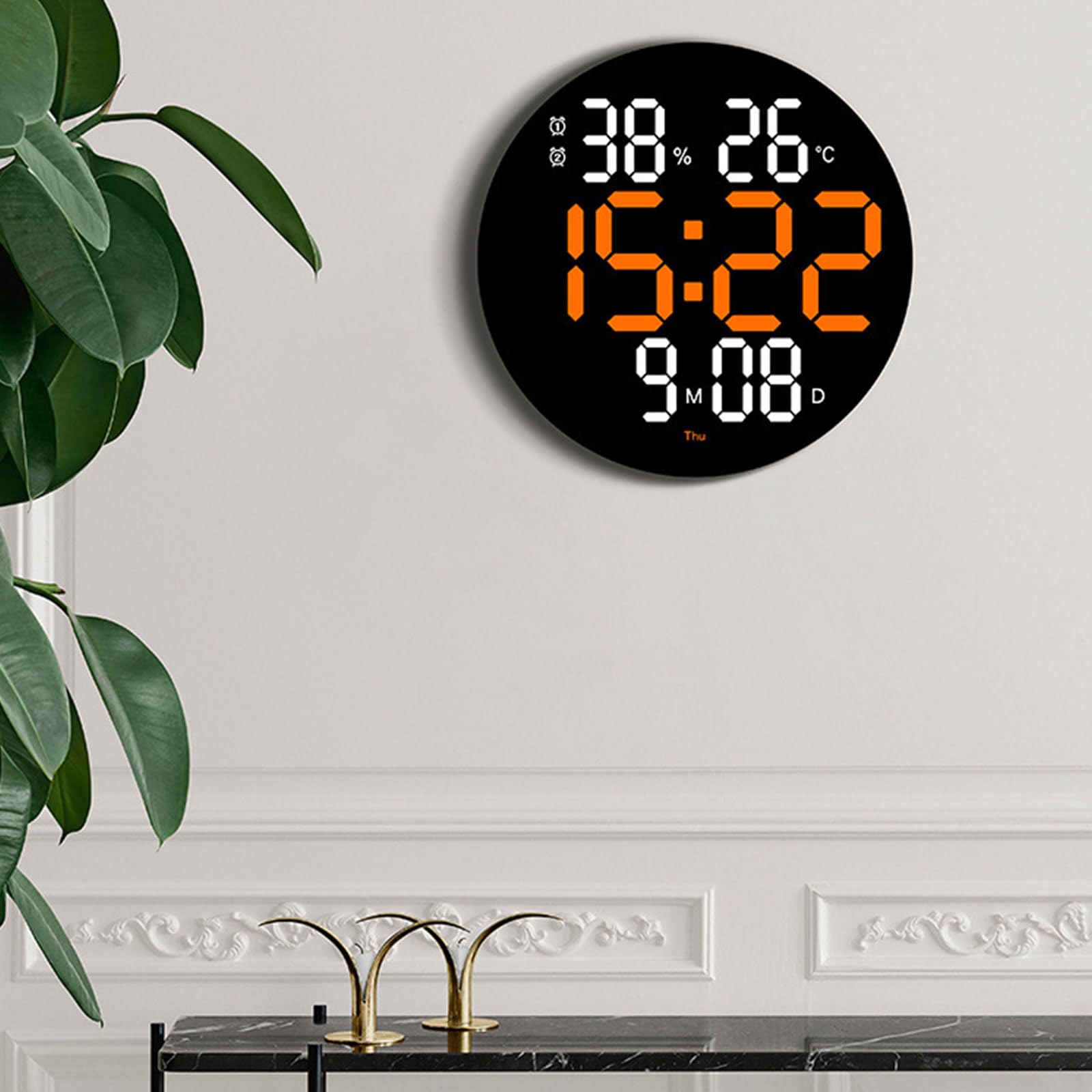 Reloj Despertador LED Moderno con Control Remoto, Pantalla de 10 Pulgadas, Reloj de Pared Digital de fácil Lectura, Pantalla Clara