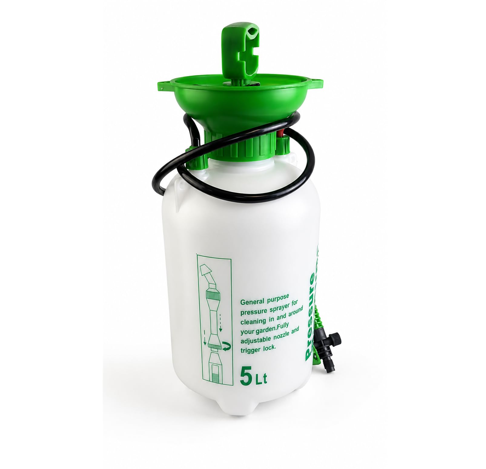 Garden Pressure Sprayer Hand Pump Spray Bottle with Adjustable Nozzle – Portable Manual Plant Mister & Weed Sprayer for Watering, Weed Killer, Fertiliser, Pesticides, Cleaning & Car Washing (5 LITRE)