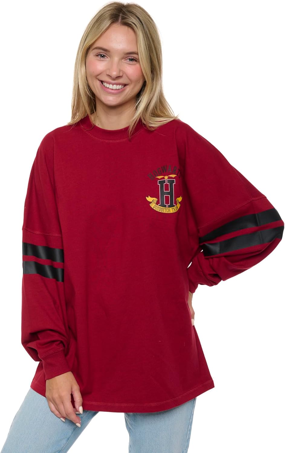 Harry Potter Jersey Womens Oversized Quidditch Drop Shoulder Long Sleeve - Image 5