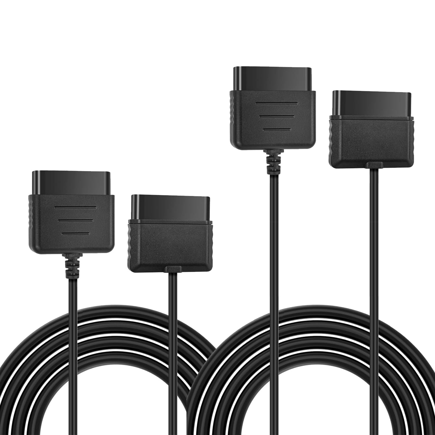 2Pack PS2 Controller Extension Cable Compatible with Sony PlayStation 2 Game Console, Replacement Controller Extension Cord for PS2, 6FT
