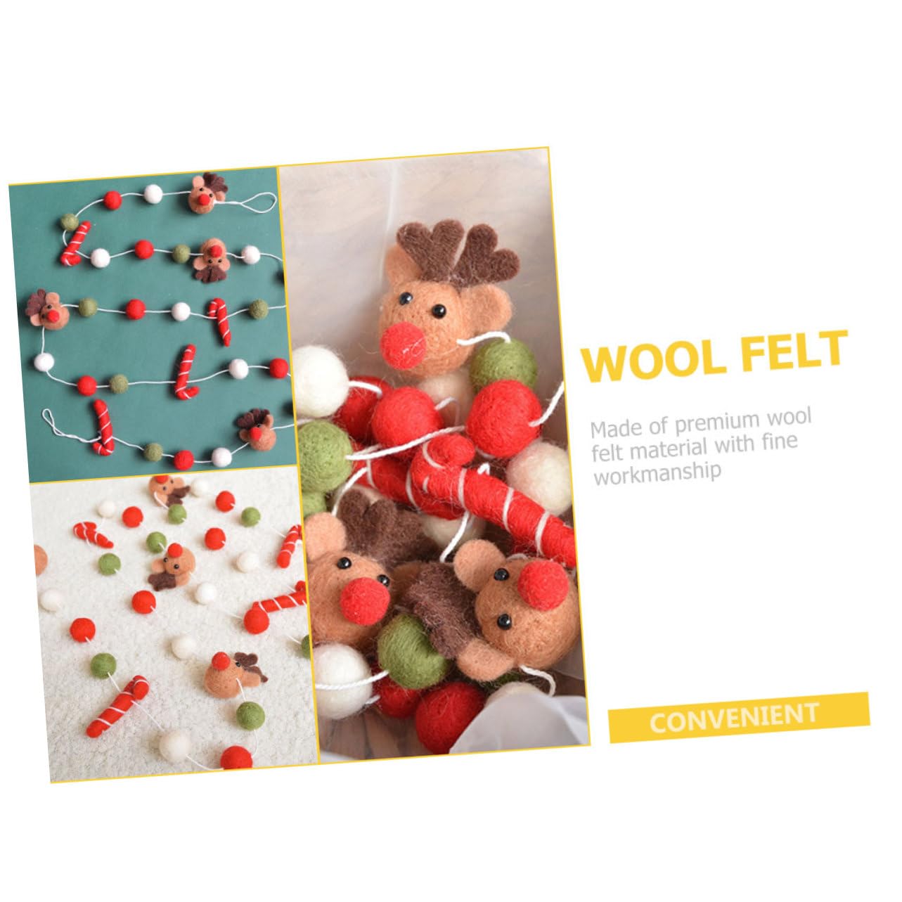 Cabilock 5 Saiten Weihnachtskugel-spieße Aus Filz Hängend Filz Weihnachtsbaum Für Kinderwand Dekoration Party Girlande Weihnachten Ornament Weihnachtsschmuck Gefühlt Christbaumschmuck Wolle
