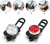Vista 9 de Juego de faros LED para bicicleta recargables USB y luces traseras LED (juego de 2 luces)