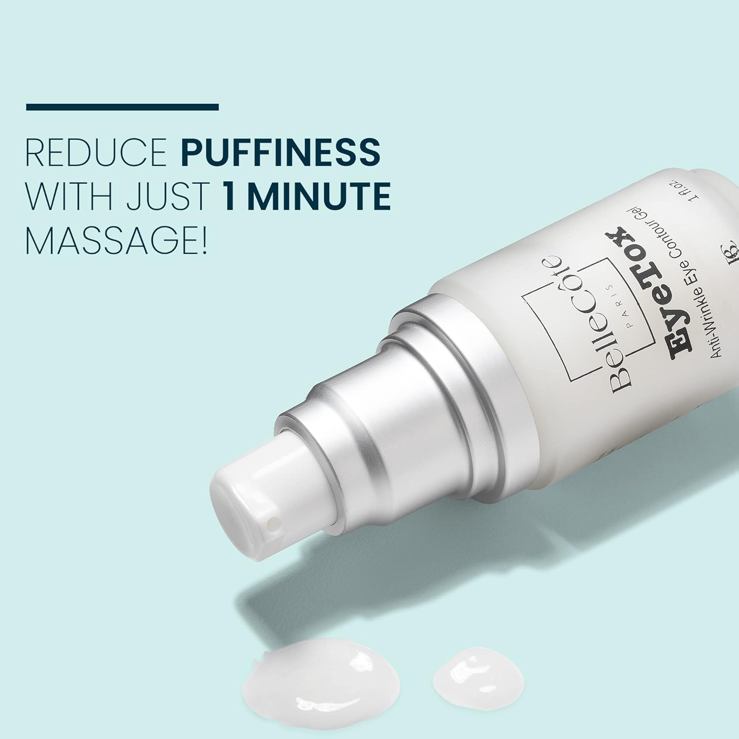 Anti Wrinkle Eye Contour Gel - Eye Gel for Dark Circles and Puffiness, Eye Treatment with Hyaluronic Acid & Vitamin C+E Complex for Dry & Dehydrated Skin Around Eyes, Diminishes Fine Lines | (1 Fl Oz)