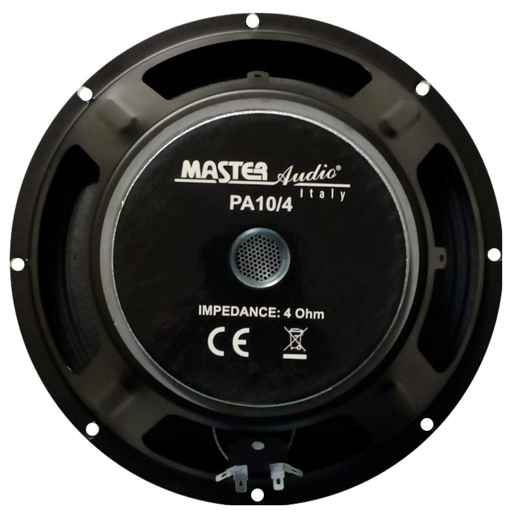 1 WOOFER MASTER AUDIO PA10/4 altoparlante diffusore da 25,00 cm 250 mm 10" da 300 watt rms e 600 watt max con impedenza 4 ohm per casa feste discoteca sensibilità 93 db, 1 pezzo