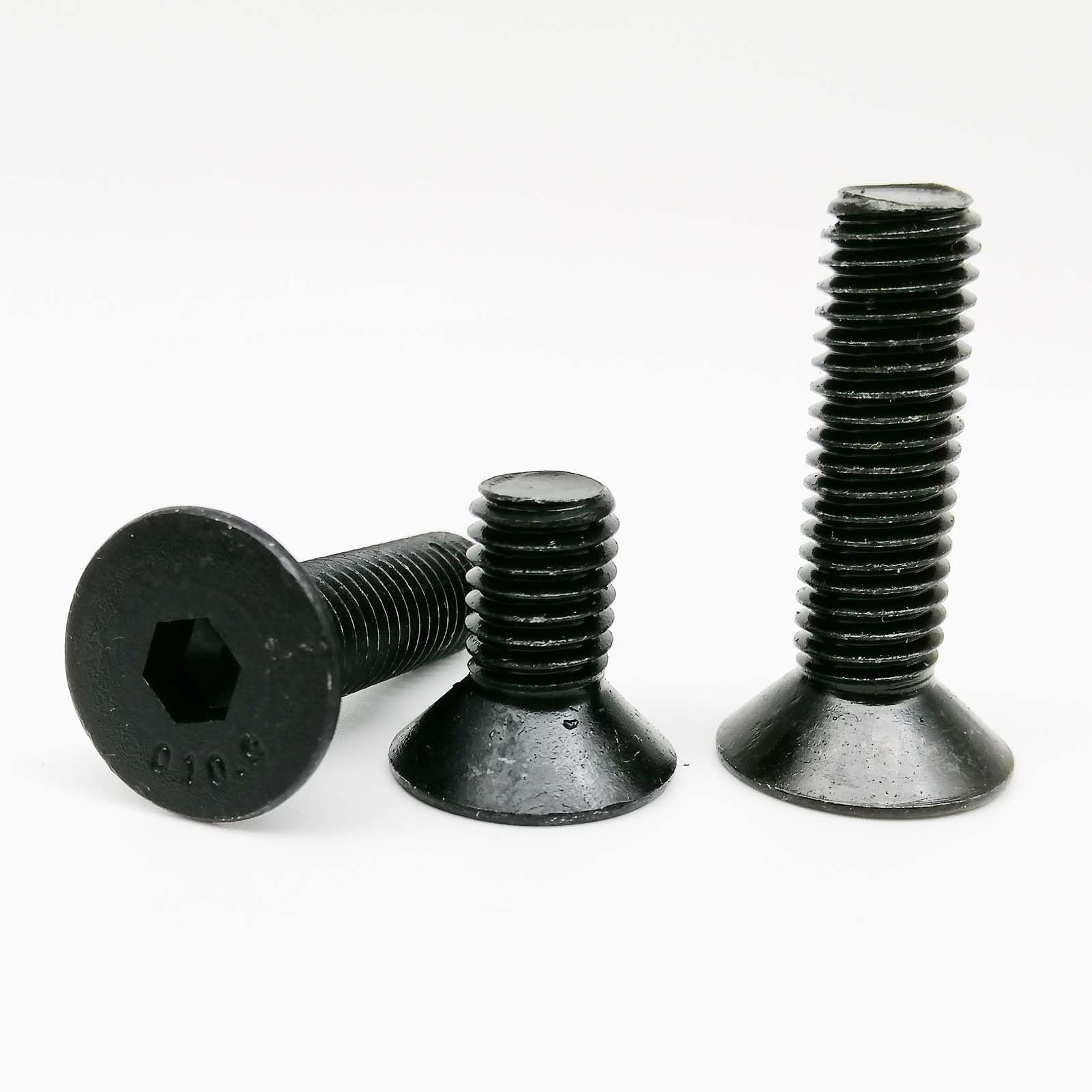 Tornillo autorroscante 5/10/25/50x M1.6 M2 M2.5 M3 M4 M5 M6 M8 negro grado 10.9 cabeza hexagonal hexagonal de acero plano longitud 3-80 mm cubierta de tornillo (75 mm, 5 piezas M8)