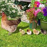 Toddmomy Chicken Yard Art Garden Stake 5pcs Realistic Lifelike Hen and Chicks Yard Sign Poultry Rooster Statue Farm Animals Sculpture for Garden Lawn Yard Outdoor Decor - Image 2