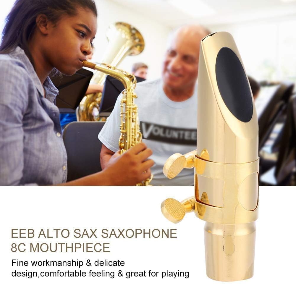 Boquilla de lat¡§?n Sax 8c Boquilla de ¡§|Bano Sax Sax 8c con Tapas de Protecci¡§?n Accesorios para Instrumentos Boquillas Accesorios para Instrumentos de Viento Metal