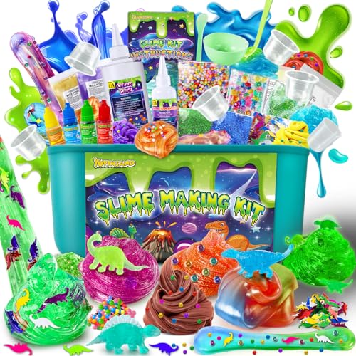 Dinosaur Slime Kit Galaxy & Glow in The Dark Slime Making Kit for Kids