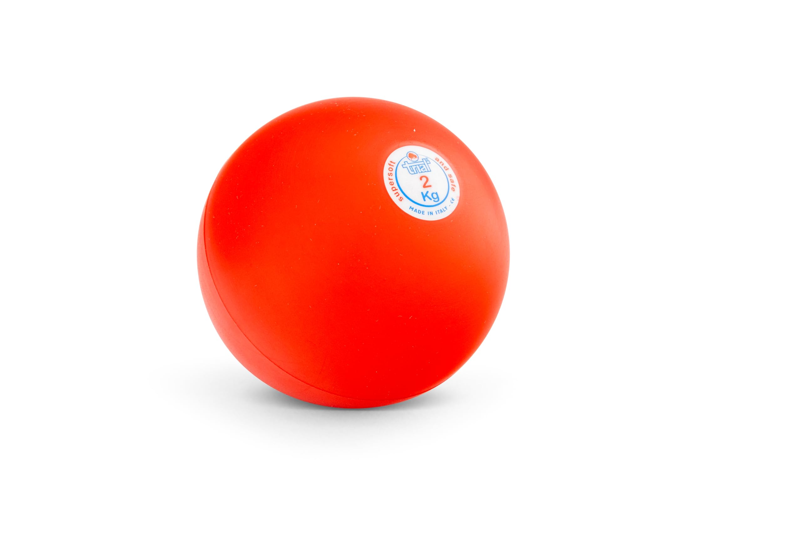 HAEST Trial Hallenstoßkugel Super Soft 2 kg - Rot - 100 mm Durchmesser - Weiche Kunststoffhülle - Indoor Stoßkugel für Training