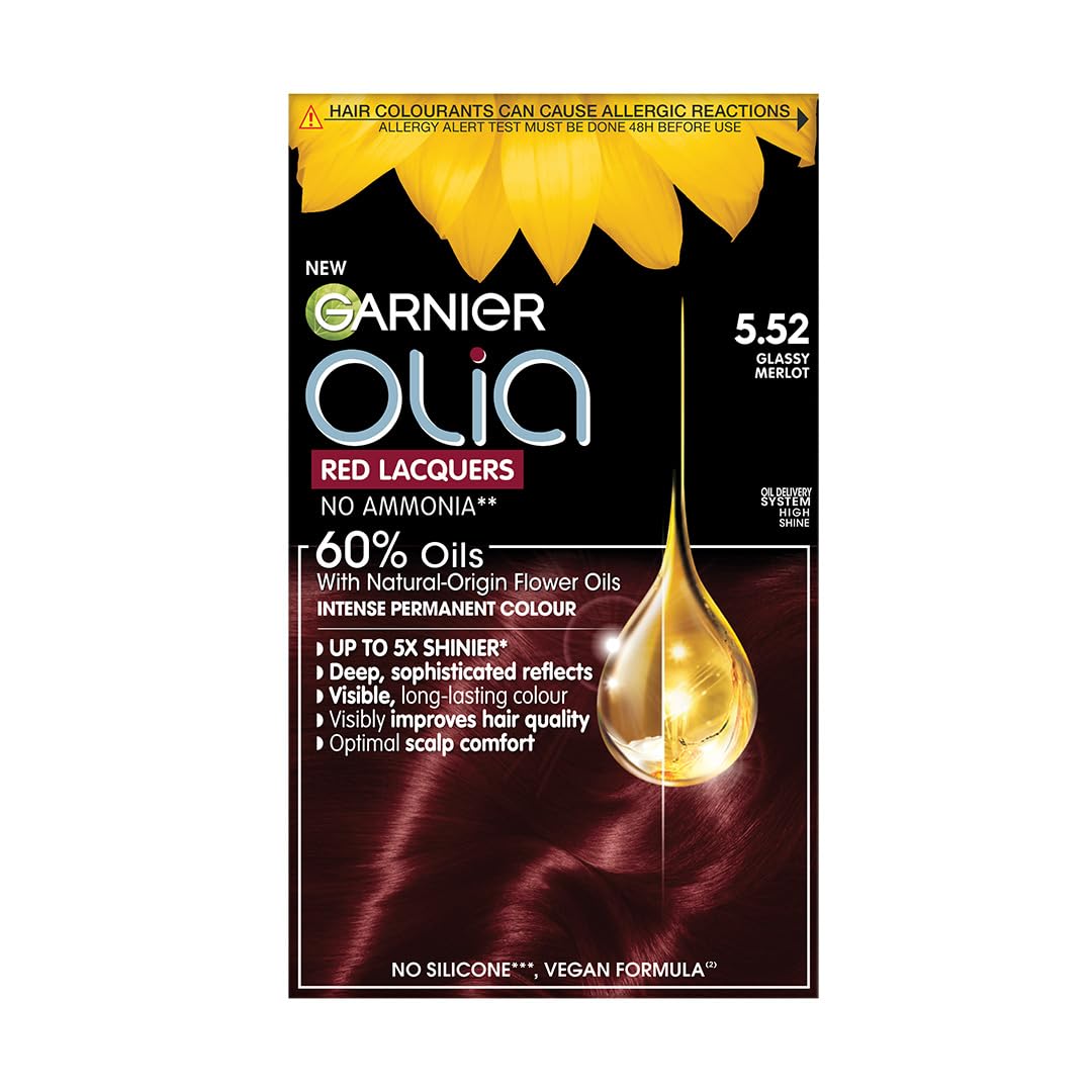 Garnier Olia Red Lacquer Long-Lasting Hair Colour, 5.52 Glassy Merlot