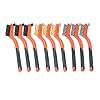 SALI 5pcs Wire Brushes for Cleaning Rust Removal Nylon/Brass/Stainless Steel Bristles with Curved Handle Grip for Dirt & Paint Scrubbing Removing Unfinished Metal Parts, Paint Stains Household Clean