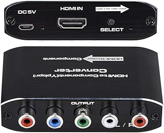 HDMI to Component Converter with Scaler Function, HDMI to YPbPr 5RCA RGB Scaler Adapter V1.4 with R/L Audio Output Support for MacBook TV Blu-Ray DVD PS4 DVD, PSP, Xbox 360,Amazon Fire TV