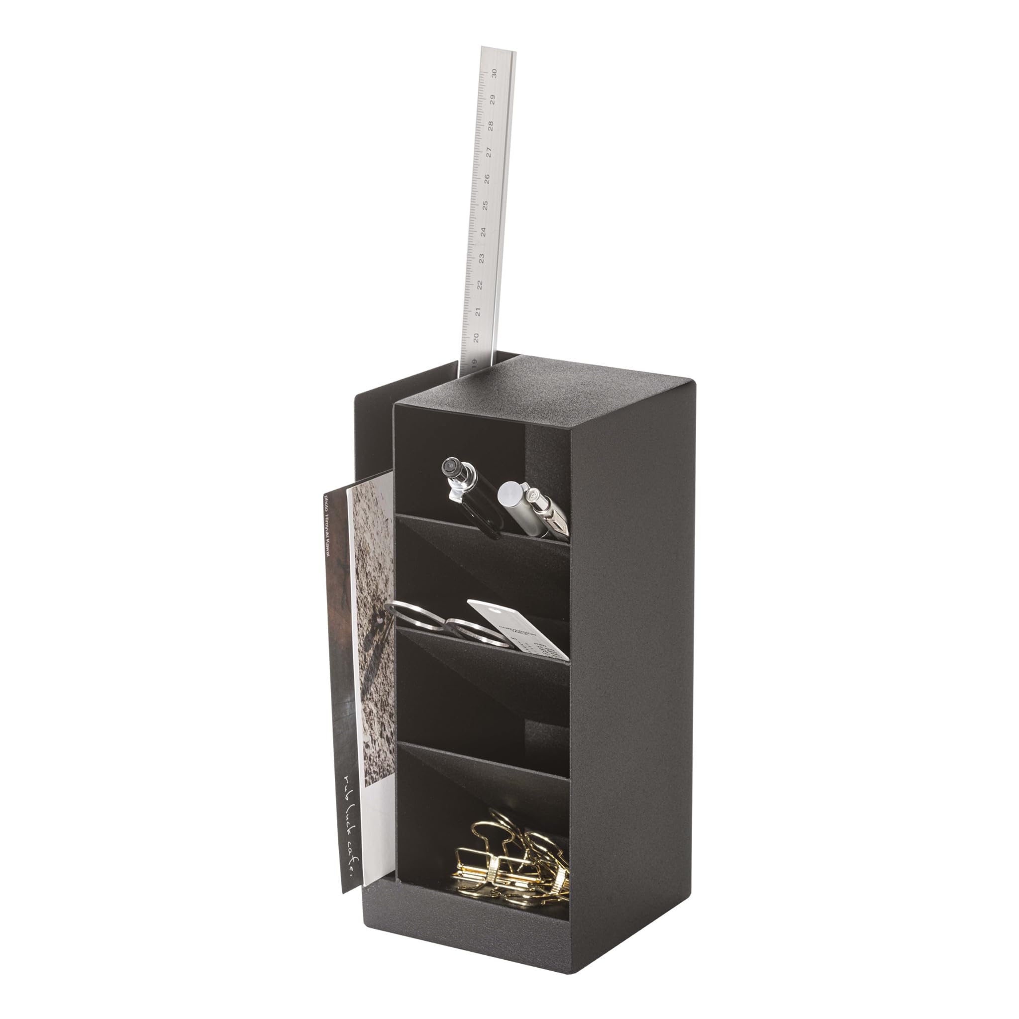 YAMAZAKI 3320 TOWER Pen Stand, black, Steel, 9 x 9 x 20 cm