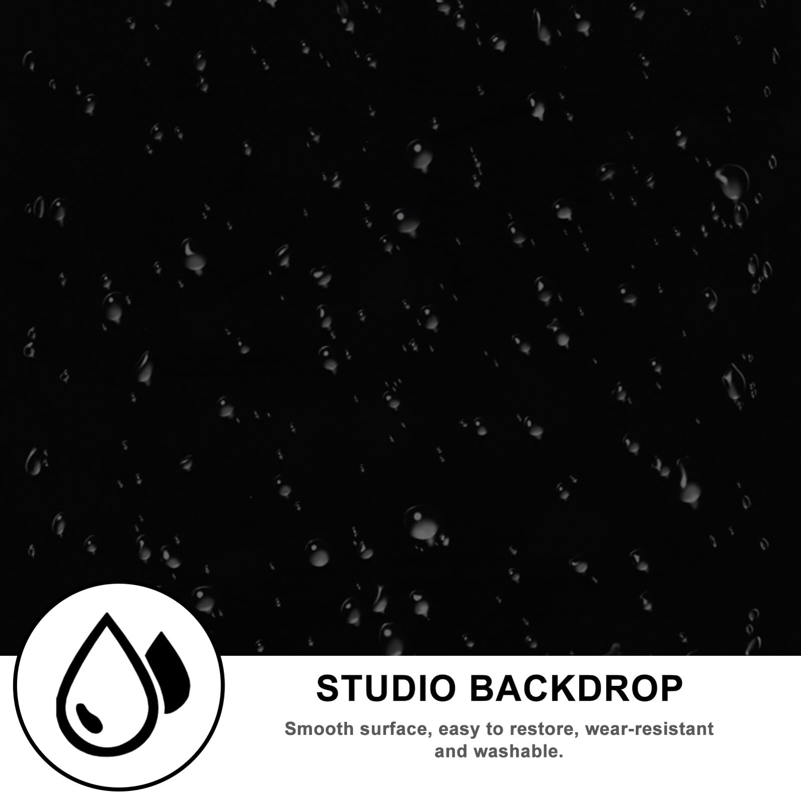 Kisangel Sfondo Fotografico Nero 200X150 CM Assorbente Sfondo per Foto e Decorazione di Scena Lavabile e Resistente per Studio Fotografico e Video
