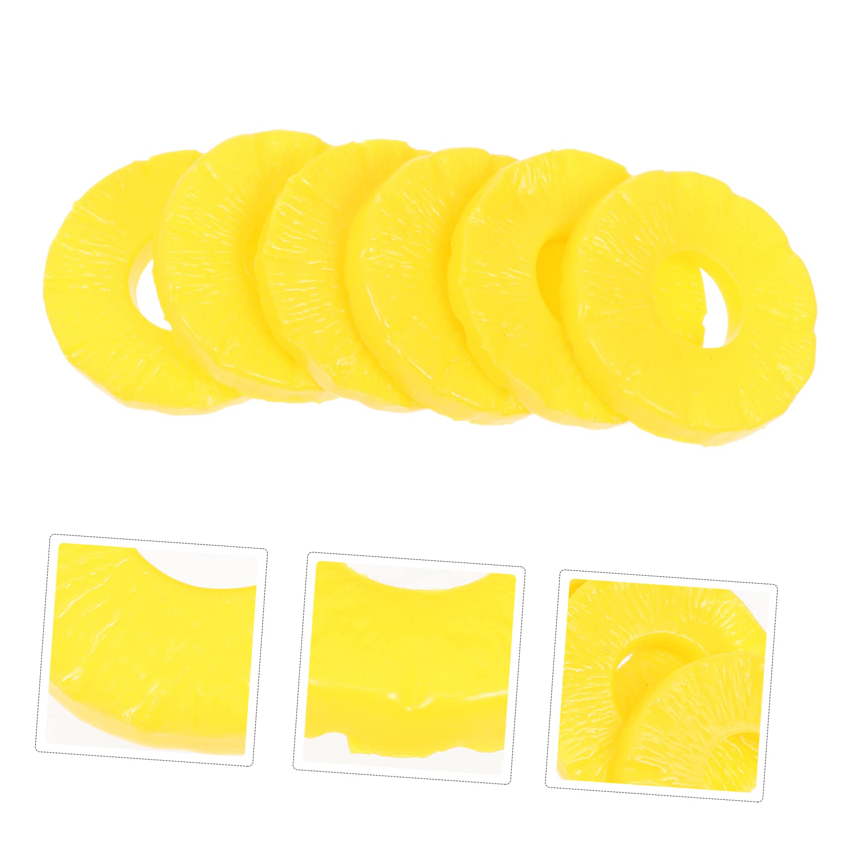 KOMBIUDA 24piezas Rodajas Artificiales De Piña Decorativas De Plástico para Fotografía y Decoración De Fiestas para Hogar y Eventos