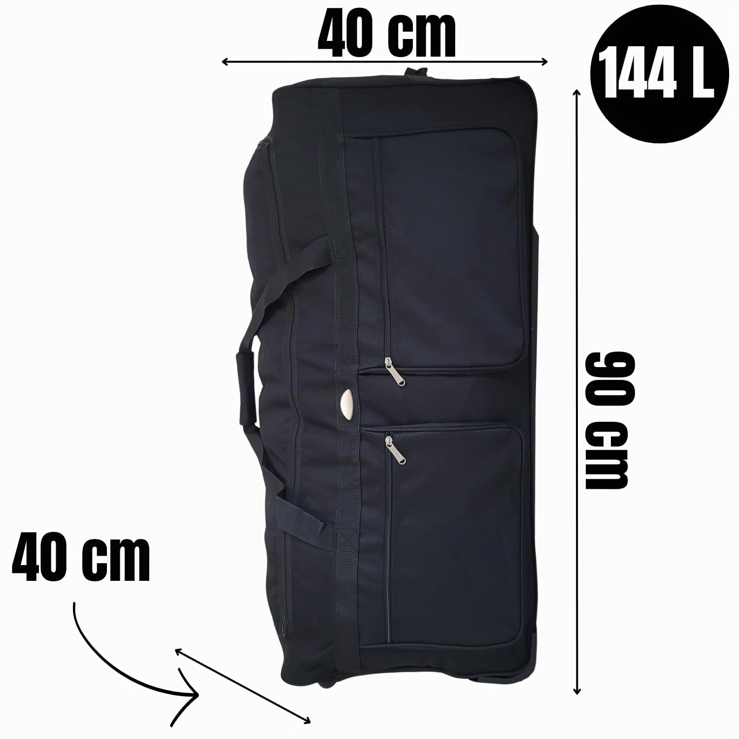 Grand Sac de Voyage à Roulettes 90cm Léger Nylon 900D Ultra Résistant – Grande Capacité, Compartiment Principal + Poches Zippées, Poignée,Manche Télescopique, Sac Sport/Week-end,Sac XXL (106, Litres)