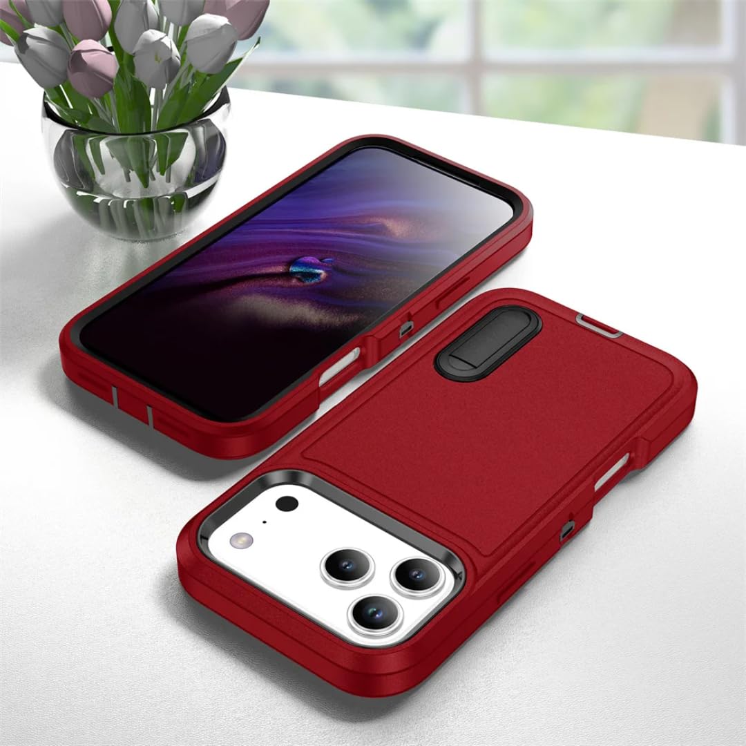 Coque iPhone 11 antichoc rouge et noire avec support intégré pour mobile - 8