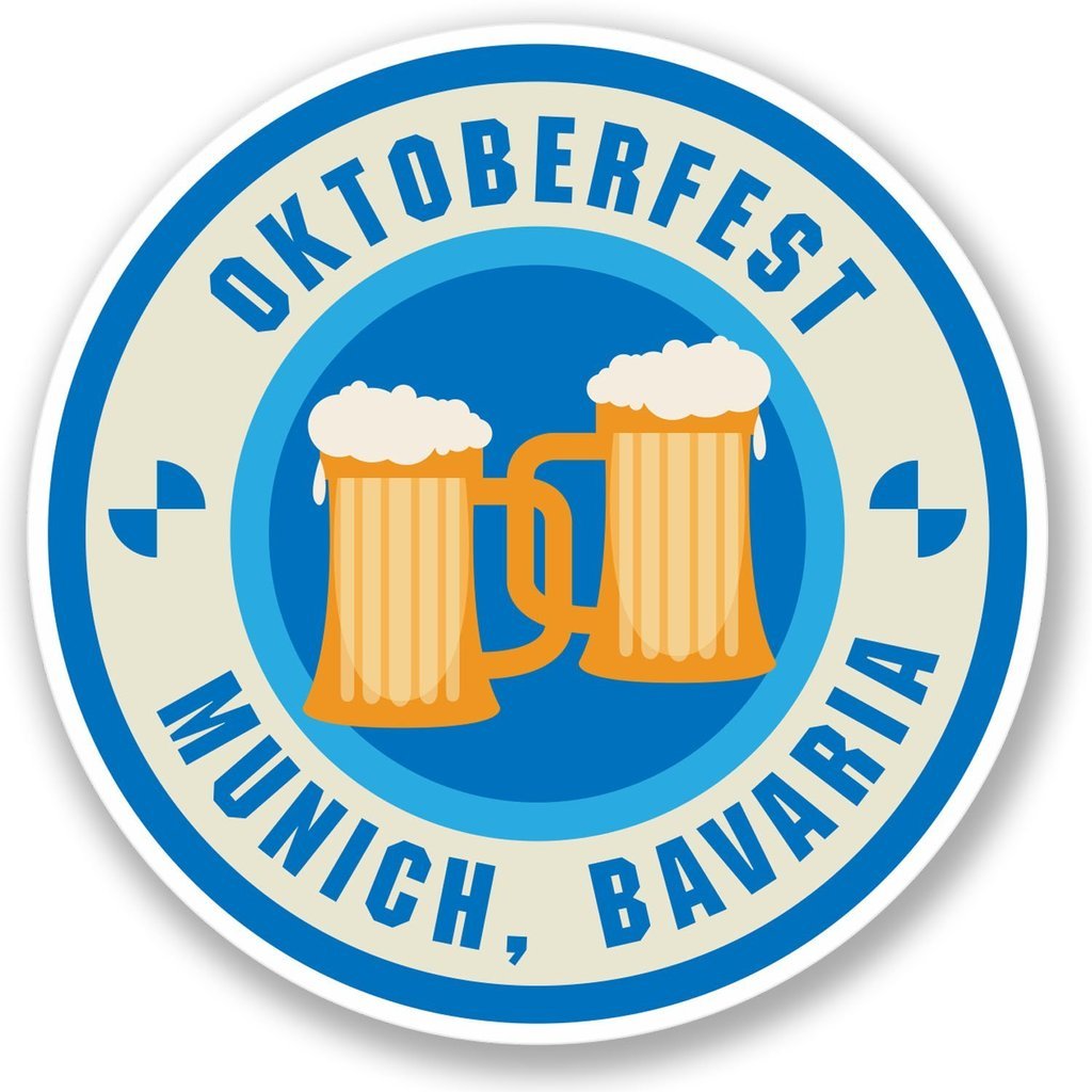 Destinationvinyl Multicolor 2 X 10Cm/100Mm Oktoberfest Munich Bavaria Vinyl Sticker Decal Laptop Travel Luggage Car Bike Sign Fun #4232