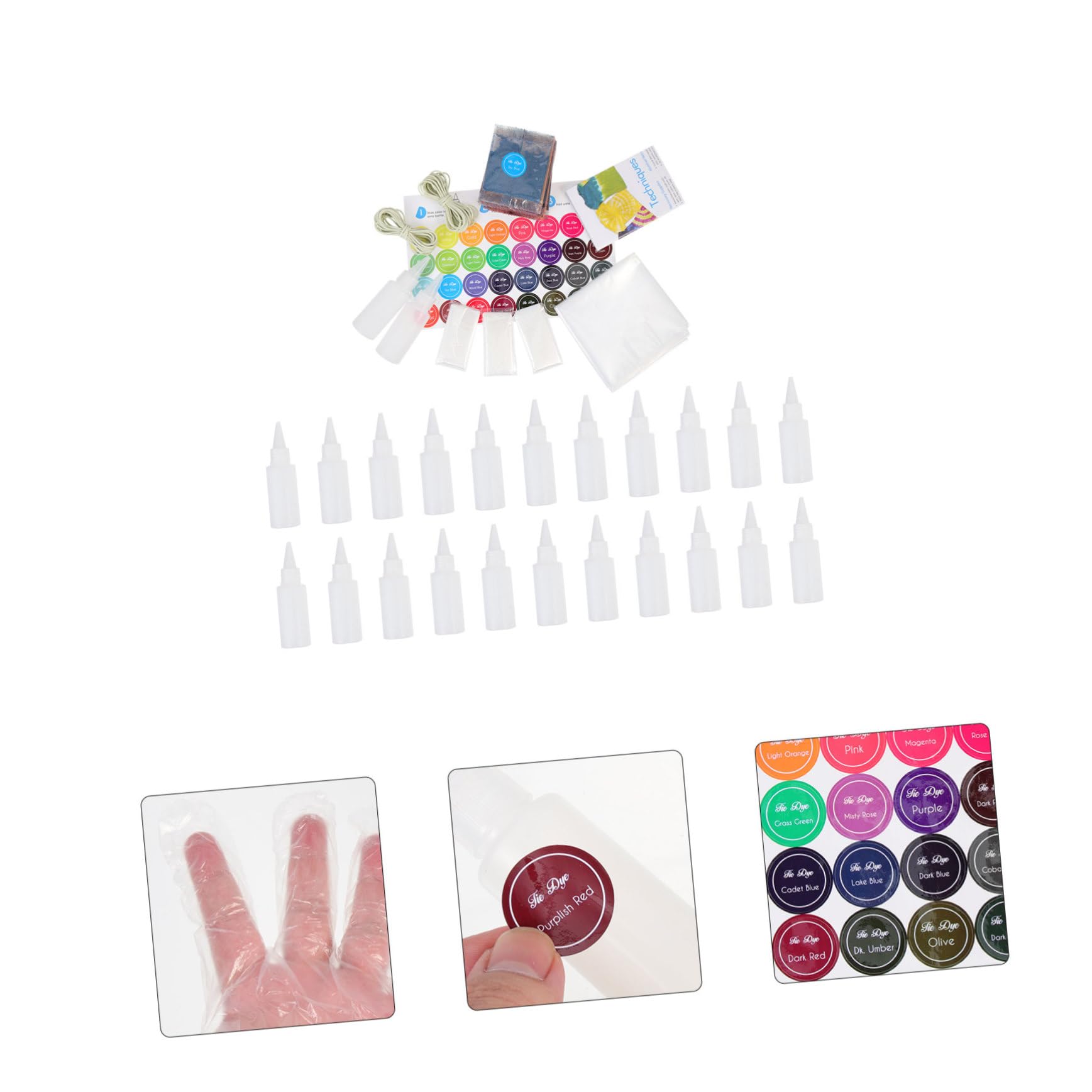 Kit de Teñido Anudado de para Recargas de Tinte para Ropa Suministros para Fiestas Manualidades para Niños Niñas Y Adultos