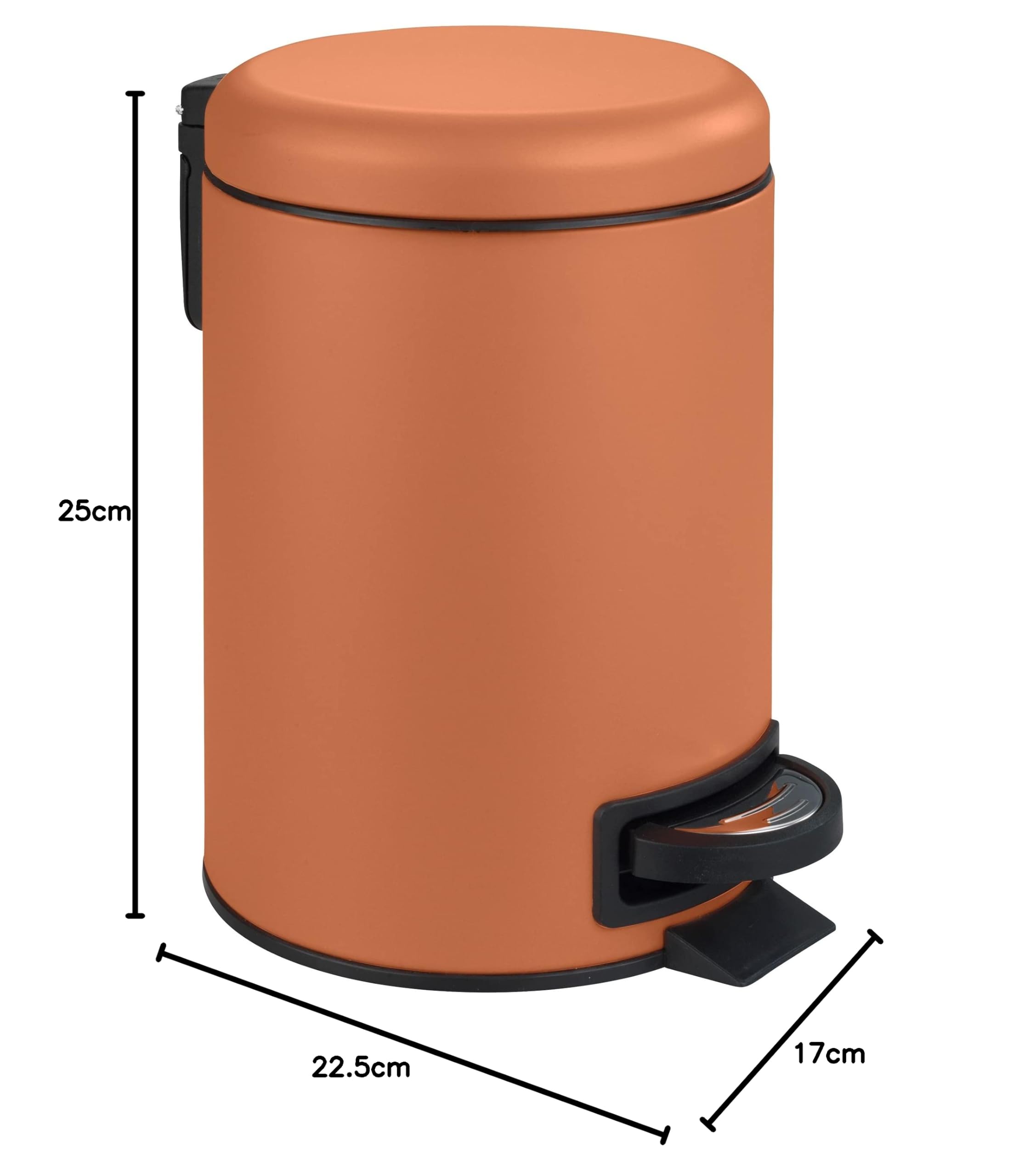 Poubelle Salle De Bain Wenko Monza - 3L, Inox Brillant, Abattant Doux - 18.5x25.5x24.5cm
