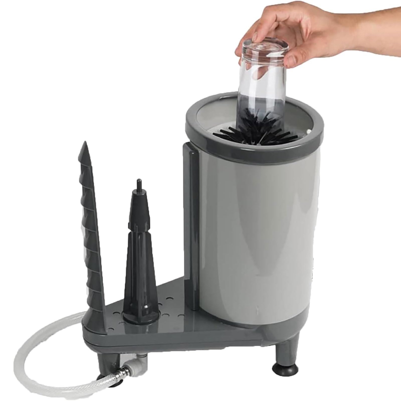 Enjuague de vidrio para limpieza, limpiador de vasos de nailon de 360°, limpiador de fregadero de cocina fácil de lavar rápido para restaurantes, cafeterías y bares