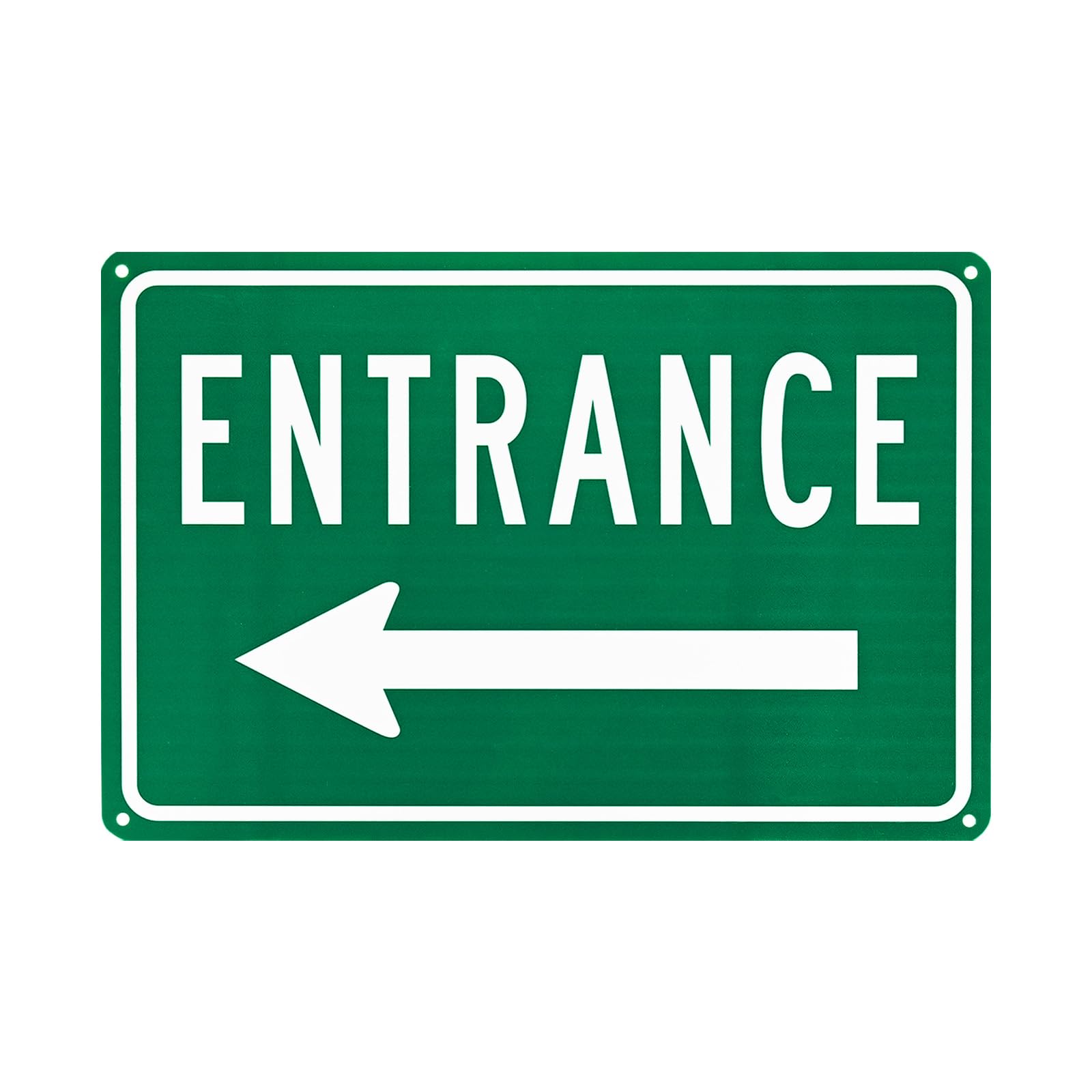 M METERXITY Left Arrow Entrance Sign 12x8" Aluminum, White Text On Green