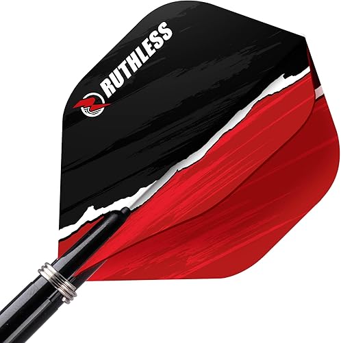 Miniatura 10 de RUTHLESS Eagles - Juego de dardos de latón con punta de acero con diseño de barril anillado, vuelos de dardos y tallos incluidos (D0455)