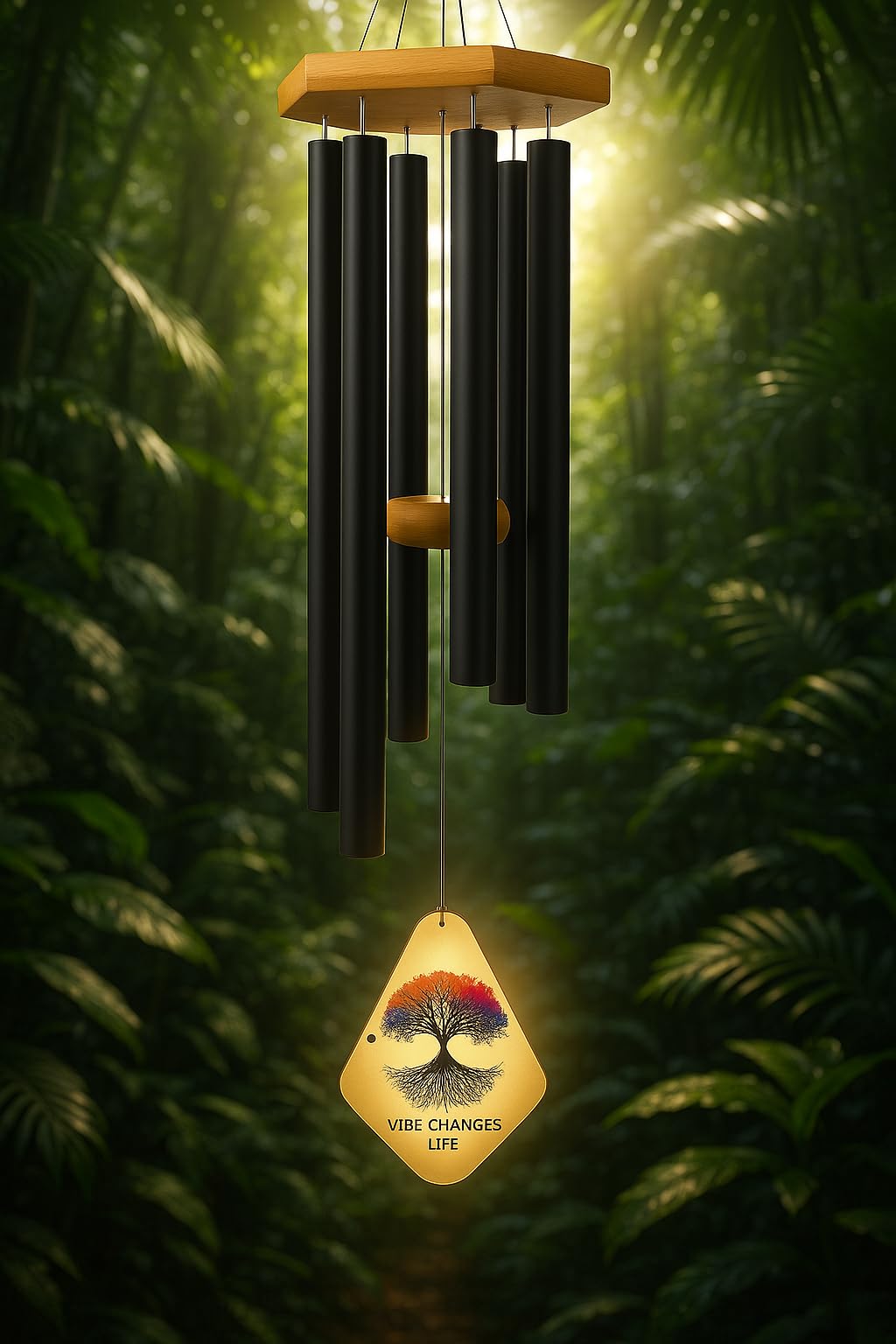 Paradigm Pictures Heavy Pipes Big Black Metal Wind Chimes for Balcony & Terrace, Windy Areas | Outdoor Garden & Home Decor, Feng Shui & Vastu Gift Item